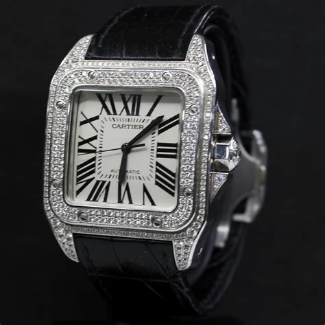 cartier santos 100 diamond replica uk|cartier santos 100 diamond bezel.